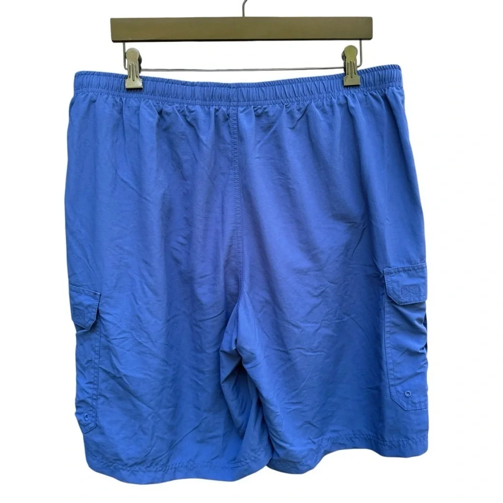 L.L. Bean MenSupplex Swim Trunks Blue Size L Cargo Pockets Quick Dry Lake